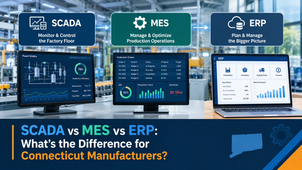 difference between scada vs mes vs erp